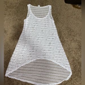 White mesh cover up dress